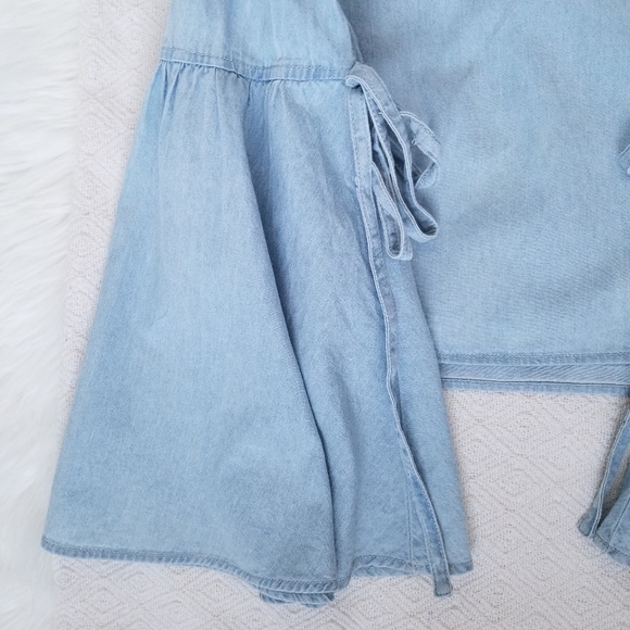 White Crow Blue Cropped Top - Picture 2 of 5